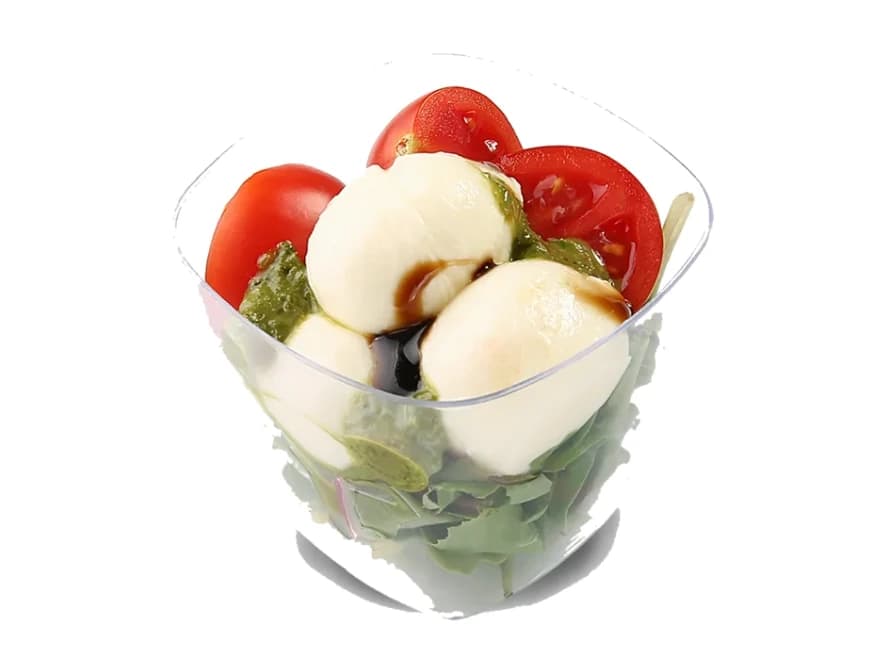 Cherry cu mozzarella și pesto